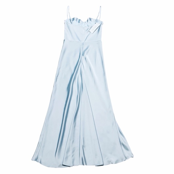 KATIE MAY x REVOLVE NWT Celestial Blue Satin Flora Midi Dress XS - Picture 7 of 15